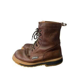 Silver Bull Mens Work Boots Leather Waterproof Oil Resistance Sz 9 Soft Toe